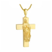Mary On The Cross 10KT Gold Cremation Jewelry Urn - £483.57 GBP