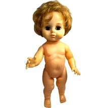 Vintage 11” Japanese Vinyl Baby Doll Sleep Eyes Posable Curly Hair Marke... - $11.76