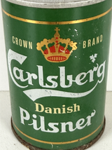 Carlsberg Beer Can Vintage Danish Pilsner Steel 9oz Embossed - $5.64