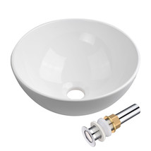 Bathroom Vessel Sink Porcelain Ceramic Basin Drain Aqt0133 - £87.47 GBP