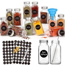 Spice Jars With Labels 6Oz 16Pack, Glass Spice Jars With Shaker Lids Com... - $27.99