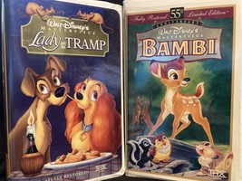 2 VHS Walt Disney Bambi and Lady and the Tramp PET RESCUE - £5.69 GBP