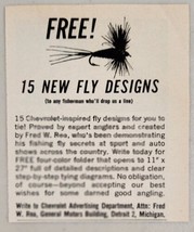 1962 Print Ad Fred W. Rea Chevrolet Fishing Fly Lures Detroit,Michigan - $8.08