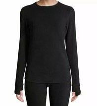 Climate Right Cuddl Duds ~ Black ~Small ~ Long Sleeve ~ Fleece Crew ~ Thumbholes - £17.60 GBP