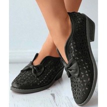 Black Bow-Accent Loafers Size 7 - £27.20 GBP