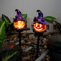 Solar Halloween Outdoor Creative Atmosphere Pumpkin Lamp - £18.35 GBP