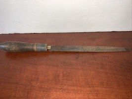Vintage Heller NuCut Triangle Taper Hand File 8&quot; Horse logo With Handle ... - $11.80