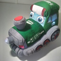 2022 Hess Truck Plush Choo-Choo Lights Up &amp; Sounds Green Musical Train Toy Works - £14.79 GBP