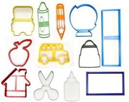 School Supplies Large Kit Set of 12 Cookie Cutters USA PR1499 - $26.99