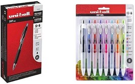 Uni-Ball 207 Retractable Gel Pens, Micro Point, Black, Box Of 12 &amp; 207, ... - $43.99