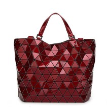 New Women handbag Geometry SequMirror Plain Folding Bags casual Totes for girls  - £41.63 GBP
