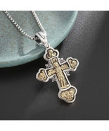 Vintage Archangel Michael Cross Pendant Necklace Unisex Catholic Faith J... - $37.95