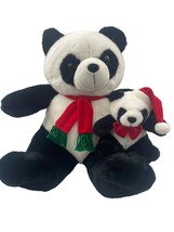 Giant CHRISTMAS Pandas Plush Stuffed Animals 18-inch Teddy Bear w/Baby Panda - £37.89 GBP