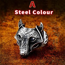 Beier 316L Stainless Steel Norse Viking Nordic wolf Head men Amulet  Odin &#39;s Sym - £8.62 GBP