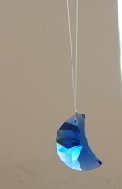 Crystal Faceted Blue Crescent Moon Suncatcher New - £22.00 GBP