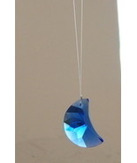 Crystal Faceted Blue Crescent Moon Suncatcher New - £22.55 GBP