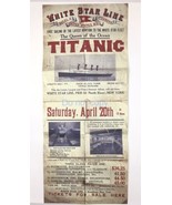 Replica of White Star Line Titanic Ad Flyer Poster Approx 17&quot; x 7&quot; - $15.00