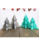 Mini Christmas Tree Decor | Wooden Christmas Tree Set | Personalized Hol... - €25,58 EUR