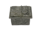 Don Drumm Abstract Small Rectangular Metal Pewter Trinket Box With Lid - £39.41 GBP