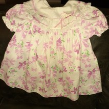 Vintage Floral Baby Girl Toddler Dress Butterflies Floral  Size 3t - £43.14 GBP