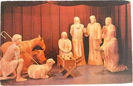 Postcard, 1959, Museum of Wood Carving, Spooner, Wisconsin, The Nativity - £7.98 GBP