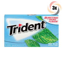 3x Packs Trident Mint Bliss Flavor Sugar Free Chewing Gum | 14 Sticks Pe... - £8.47 GBP