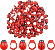 100 Pieces Wooden Ladybugs for Crafts DIY Self Adhesive Mini Ladybugs Tiny  - $313.61 MXN