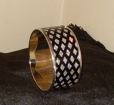 Beautiful Bangle Inlaid Bracelet Black With Sparkles - £12.78 GBP