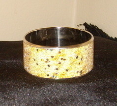 Beautiful Bangle Inlaid Bracelet Yellow with Sparkles - £12.78 GBP