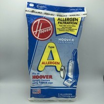 Hoover Type A Allergen Vacuum Cleaner Bags Upright Filtration Bags Qty 3... - $7.66
