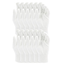 Men&#39;s Assorted Solid White Magic Warm Winter Knitted Stretch Gloves Pack of 12 - £22.16 GBP