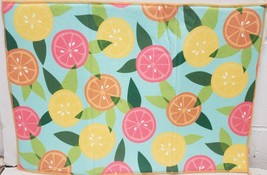 Printed Microfiber Reversible Drying Mat (14&quot;x21&quot;) BRIGHT FRUITS, ORANGE... - £13.32 GBP