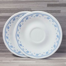 2-Corelle by Corning Morning Blue 6.25&quot; Saucers White Blue - £10.02 GBP