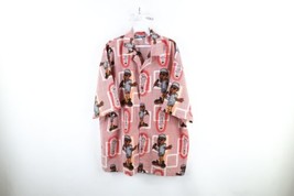 Vtg 90s Streetwear Mens Large All Over Print Baggy Hip Hop Collared Button Shirt - £62.53 GBP