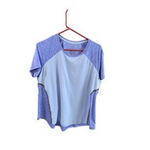 Danskin Womens Size XXL Semi Fitted Short Sleeve Athletic Top Shirt Knit Blue co - £9.33 GBP