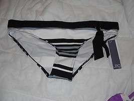 Jag New Womens White Black Gray Striped XL Bikini Bottoms Bathing Suit - £35.50 GBP