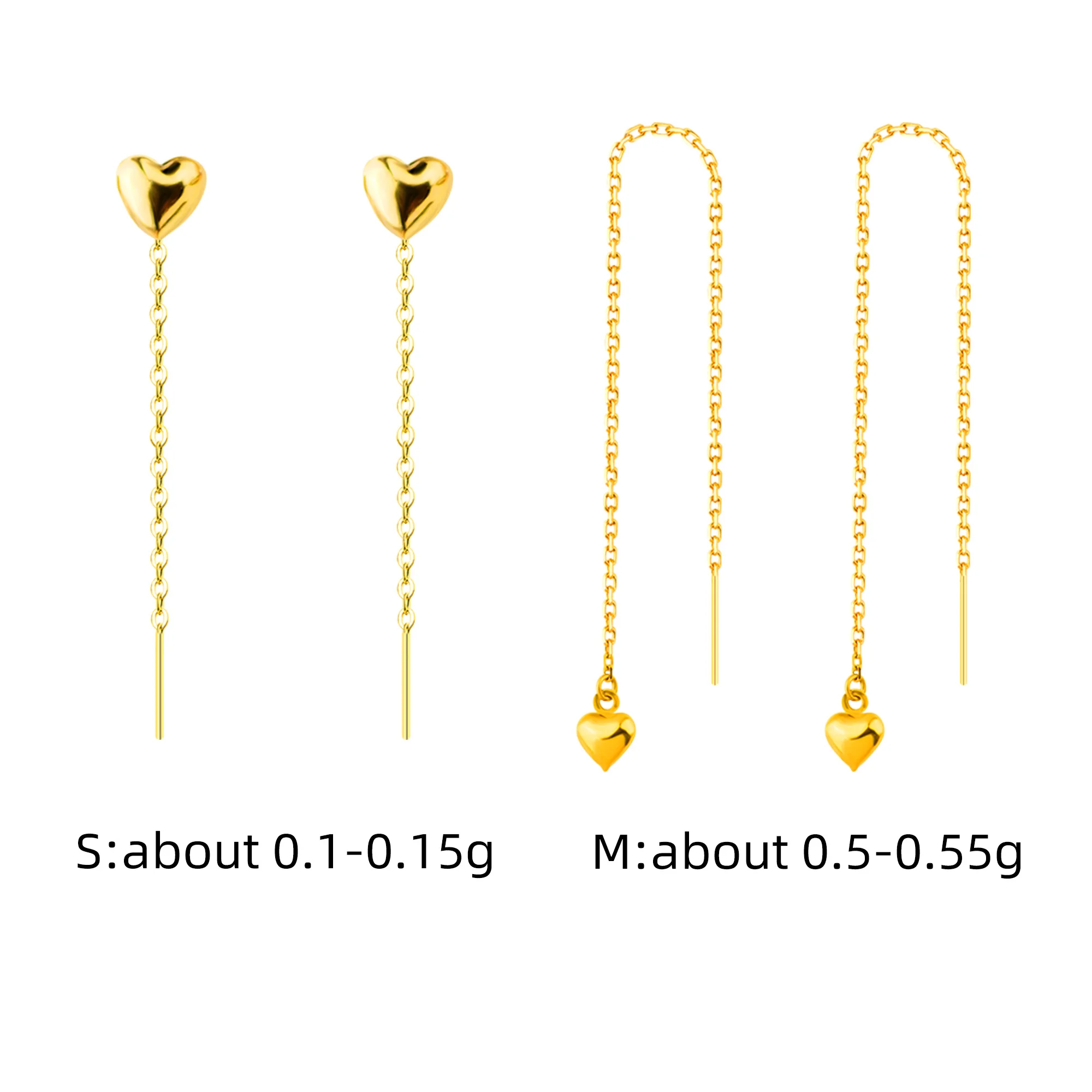 Pure Gold Earrings Drop Long Au750 Fine jewelry Wedding Box Brand Jewelry Trendy - £91.24 GBP