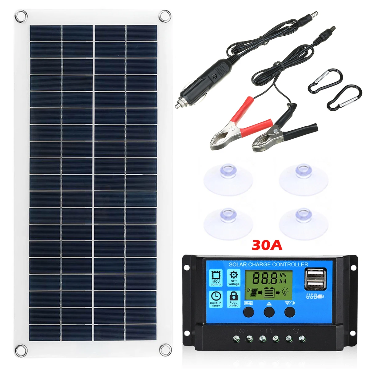 300W Solar Panel Kit 12V USB With 10-60A Controller Solar Panel Solar Ce... - $80.65