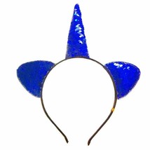 Fancy Sexy Cat Ear Sequin Unicorn Headband Hair Band Halloween Costume - Blue - £3.50 GBP