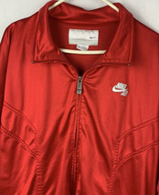 Vintage Nike Track Jacket Swoosh Air Red Athletic Full Zip Mens 2XL XXL - £39.84 GBP