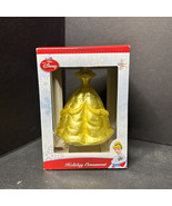 Disney Princess Holiday Ornaments Blown Glass Bell’s Yellow Ball Gown Dr... - $38.48 CAD