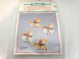 Bucilla Vintage Felt Christmas Ornament Kit Carousel Horses Sequins Set ... - £22.21 GBP