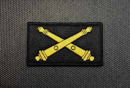U.S. Army Artillery Branch Crossed Cannons Premium Embroidered Patch Hook Black - £6.70 GBP