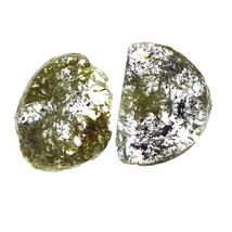 Slice  0.95 Ct Loose Natural Rough Green Color Translucent Lot Diamond - £13.94 GBP