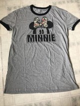 Disney Minnie Mouse ring neck gray Sleep Shirt Pajama Adult Sz Large - $21.49