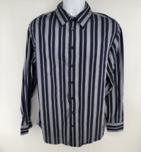 Armani Collezioni Long Sleeve Button Up Blue Striped Men&#39;s Shirt Size L - $24.70