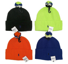 NEW Polo Ralph Lauren Winter Hat!  Blue or Bright Yellowish Green  Polo Player - £27.37 GBP