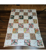 Shabby Floral Patchwork Quilt Flower Bird Twin Blanket Comforter Bedspread - £46.70 GBP