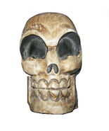 Voodoo Skull Halloween Decor 5&quot; H  Wood - $401.87 MXN