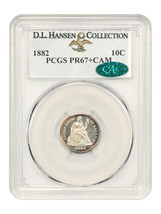 1882 10C PCGS/CAC PR67+CAM ex: D.L. Hansen - £5,243.08 GBP